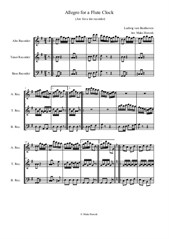 Allegro for a Flute Clock. L. van Beethoven (Arranged for a trio of recorders ATB)