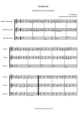 Sarabande. G. F. Handel (trio recorder STB)