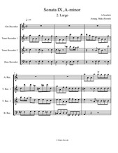 A. Scarlatti. Sonata IX. 2. Largo (recorders ATTB)
