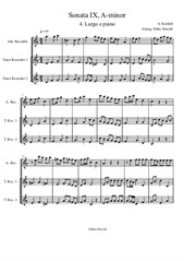 A. Scarlatti. Sonata IX. 4 Largo e piano (recorders ATT)
